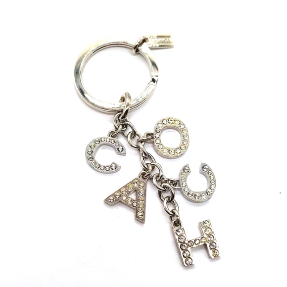 COACH Vintage Pave Swarovski Crystal Letters Keychain Fob Purse Charm - Picture 1 of 4
